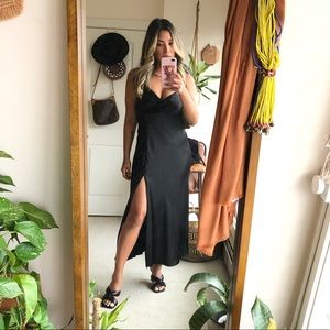 Zara black silk dress